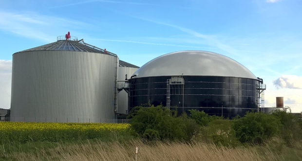 Large biogas facility containers