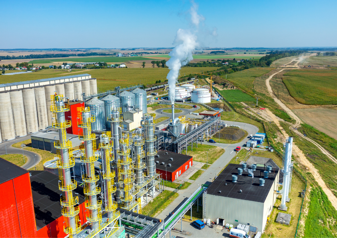 image of the production of biofuel, an environmentally friendly alternative to petrol.