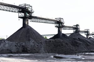 Mountains of mined coal