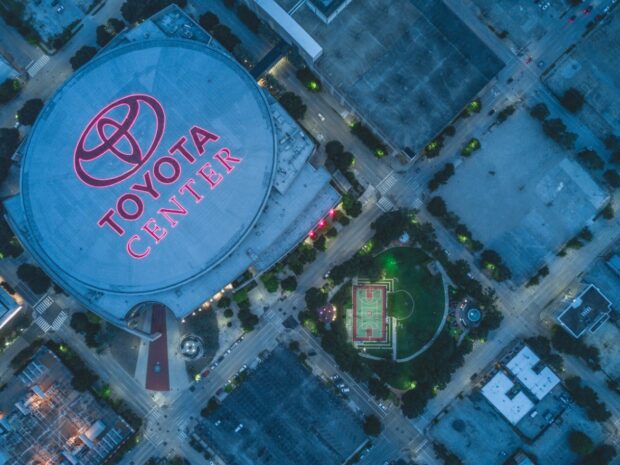 Overhead view of the Toyota site with the Toyoto logo visible