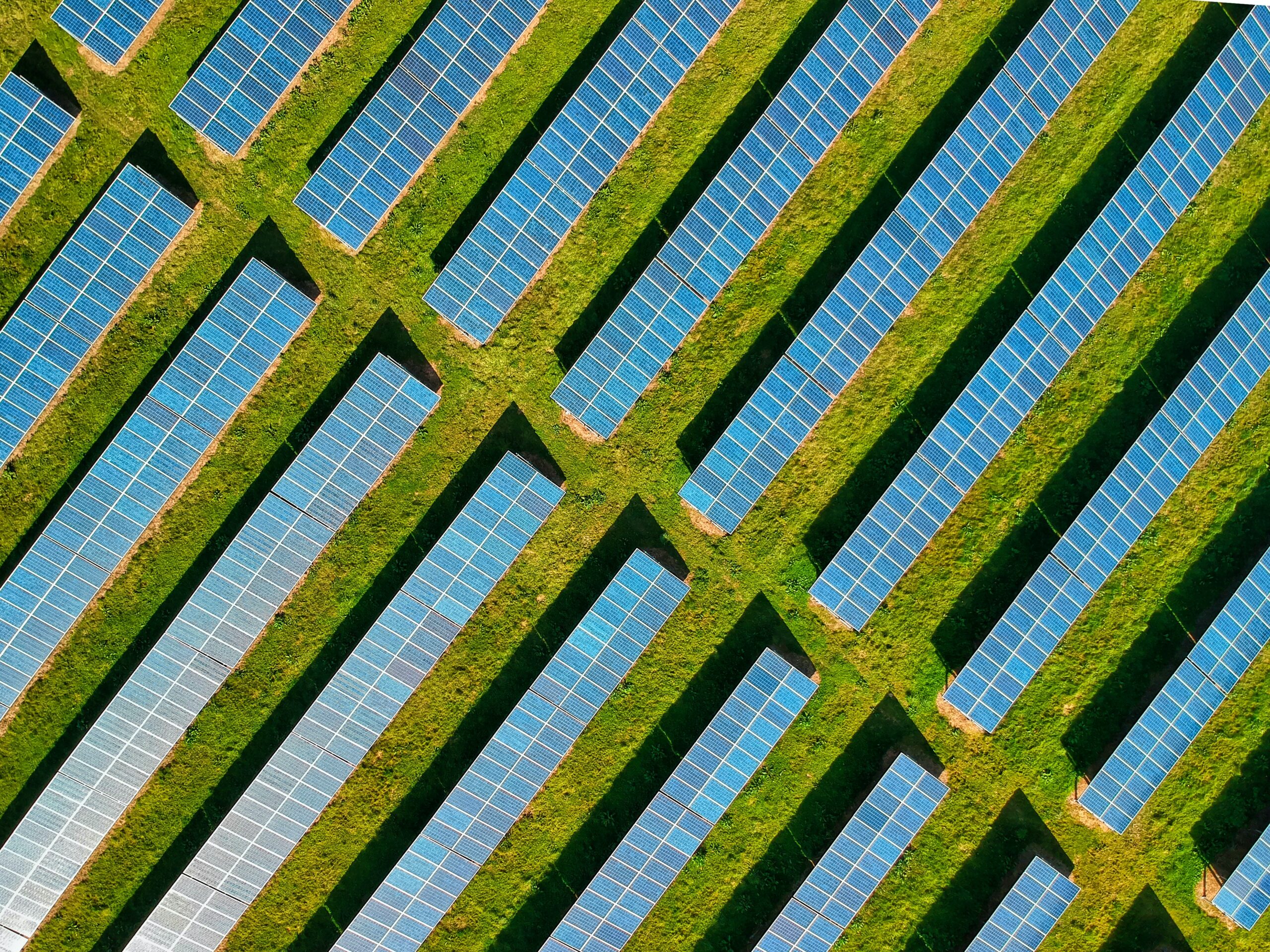Aerial view of solar farm